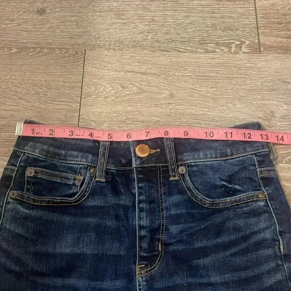S American Eagle Denim skirt Jean size 2 blue jeans high rise mini